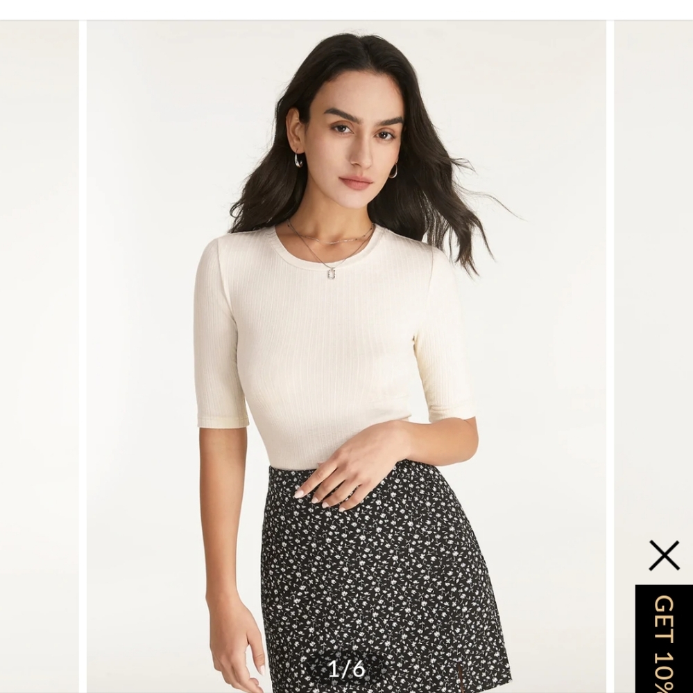 Commense ribbed essential stretch top